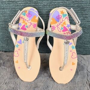 Juicy Couture Kids Sandals Creek Side Court Rainbow Crystal Thongs